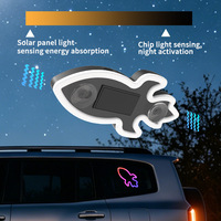 Großhandel Universelle Solar-Raketen-LED-Warnleuchte Kabellose Saugnapf-Heckscheiben-Farbblitzlampe Auto-Atmosphärenlampe