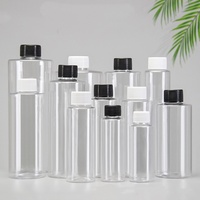 Bouteille en plastique PET vide de 60 ml, 100 ml, 120 ml, 150 ml, 200 ml, 250 ml, 500 ml, épaule plate, transparente, avec bouchon à vis, pompe, sérum pour soins de la peau