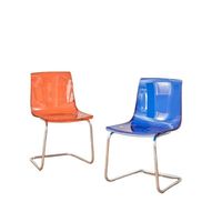 Chaise de salle à manger moderne en plastique PC transparent, empilable, courbée et profilée, gain de place, pour usage intérieur en restaurant et hôpital