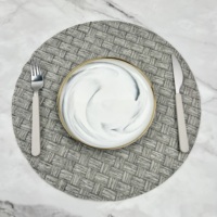 Set de table rond rustique style ferme, tapis de table tissé neutre, aspect lin, antidérapant, pour la décoration de salle à manger, cuisine et restaurant