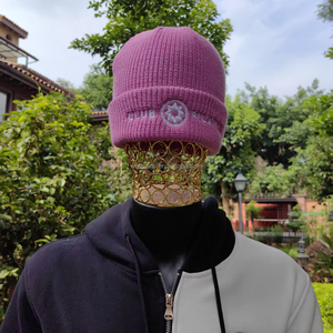 <span class=keywords><strong>Bonnet</strong></span> en laine d'angora rayé de luxe pour <span class=keywords><strong>femme</strong></span>, doux, moelleux et chaud, avec logo brodé, pour un usage quotidien décontracté et en extérieur - Product Image 2