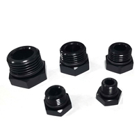 CNC drehen Autoteil Aluminium schwarz 4 6 7 10AN Innen sechs kant ORB O- Ring Block Off Plug Fitting Schwarz