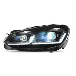 ไฟหน้า LED สำหรับ VW Golf 6 VI 7.5-2009,ไฟหน้ารถยนต์แบบเสียบปลั๊กเล่นปี2013