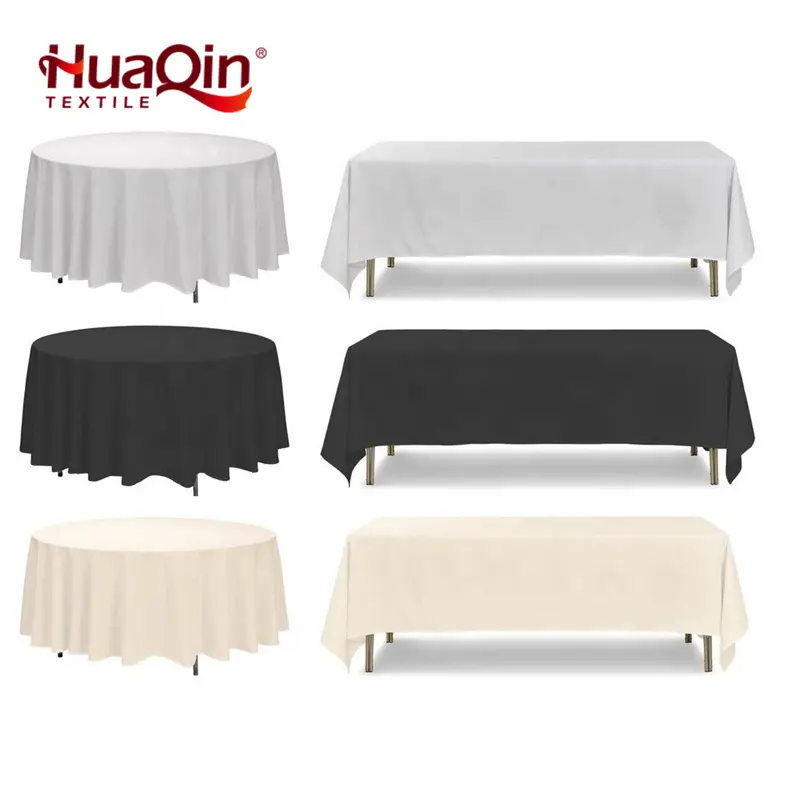 Großhandel Custom 90x156 Zoll Polyester Tischwäsche weiße Tischdecken Outdoor Tischdecken für Hochzeit Hotel Party Restaurant