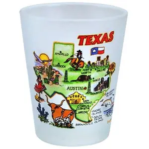 Texas Carte En Verre Dépoli