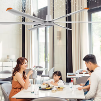 Ventilateur axial commercial de 10 pieds de diamètre, pales en alliage d'aluminium, multi-contrôle (télécommande/application/tactile), montage au plafond, garantie de 3 ans