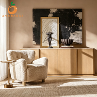 Fauteuil de salon en gros avec accoudoirs inclinés, chaise de canapé, mobilier d'intérieur, pieds en chêne, coussin en peluche, revêtement pour hall d'hôtel et bureau