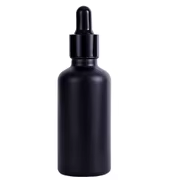 Flacon compte-gouttes en verre noir mat 5ml-100ml, flacon vide pour huile essentielle, sérum, cosmétique