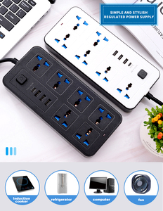 Mới đến điện mở rộng ổ cắm 6way 3USB 1 Type-C bảo vệ tăng 3 mét dài USB ổ cắm điện 6 AC cửa hàng làm bằng đồng - Product Image 4