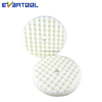 EVERTOOL Tampon de polissage auto-agrippant pour polissage automobile, tampon de polissage en mousse gaufrée blanche pour composé de polissage automobile
