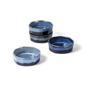 Reaktive glasur blaue Keramik quadratische Auflauf förmchen, Souffle Geschirr Set Keramik Runde Backen Auflauf förmchen Französische Zwiebel Suppe Schüssel