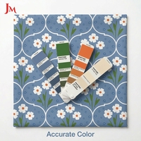 Kain Muslin Katun Cetak Geometris Floral Berkualitas Tinggi untuk Pakaian Bayi dan Wanita