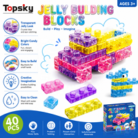 40 blocs de construction sensoriels en silicone souple, jouets éducatifs DIY pour enfants, thème animaux et nature