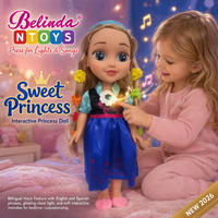 Poupée de mode Belinda de 14 pouces, bilingue anglais-espagnol, jouets éducatifs pour enfants avec musique et lumière, poupées de mode pour filles, cadeaux