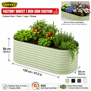 SEEYES Bac de culture surélevé galvanisé personnalisé de 34 pouces de hauteur, grand bac de plantation de légumes pour l'extérieur, pour ferme et jardin, OEM ODM - Product Image 1