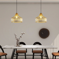 Lustre LED de luxe léger, hauteur réglable, en fer doré/noir, style postmoderne minimaliste japonais, pour chambre, restaurant, bar