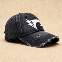 Gorra de Béisbol de Mezclilla Desgastada de Alta Calidad con Orificios, Visera Curva, de Algodón, a la Moda, de 6 Paneles, Bordada, Deportiva