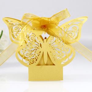 热卖糖果盒带丝带婴儿淋浴婚庆派对用品批发定制蝴蝶糖果礼品盒巧克力纸盒 - Product Image 6