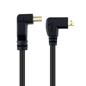 Haute vitesse 1m <span class=keywords><strong>2m</strong></span> 3m 90 degrés angle <span class=keywords><strong>micro</strong></span> <span class=keywords><strong>hdmi</strong></span> vers câble <span class=keywords><strong>hdmi</strong></span> 18gbps plaqué or câble <span class=keywords><strong>hdmi</strong></span> prise en charge 3d 4k 60hz - Product Image 2