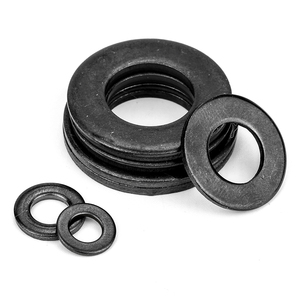 Lot de 10 joints plats en acier inoxydable 304 A2-70, plaqués zinc noir, M1.6-M30, norme DIN125, marque NINDEJIN, usage général - Product Image 1