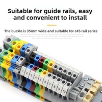 Série britannique UK2.5B connecteur de fil gris monté sur rail DIN plastique laiton 24-12 AWG 32A 800V connecteur de bornier à pince à vis