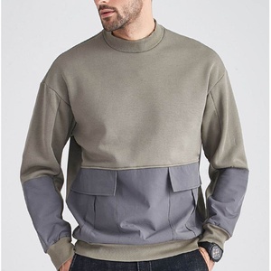 Gimnasio <span class=keywords><strong>Jersey</strong></span> bolsillo hombre Casual <span class=keywords><strong>cuello</strong></span> redondo suelto Patchwork Streetwear sudaderas para hombre - Product Image 6