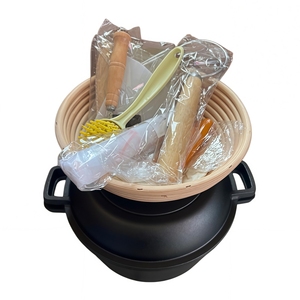 Marmite hollandaise pré-assaisonnée avec couvercle-poêle, incluant des accessoires pour la cuisson du pain au levain, pot <span class=keywords><strong>en</strong></span> <span class=keywords><strong>fonte</strong></span> pour frire, mijoter et faire griller au barbecue - Product Image 6