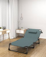 Chaise de jardin moderne pliable multifonctionnelle réglable de grande taille, cadre en aluminium, bois massif, Oxford, mobilier d'extérieur
