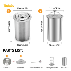 Nhà bếp thép không gỉ làm ham Báo Chí ham công cụ thịt Báo Chí ham <span class=keywords><strong>Maker</strong></span> với nhiệt kế - Product Image 6