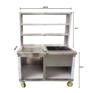 VICTORY Outdoor 304 Stainless Steel Set up a Stall Snack Cart <b>Milk</b> Tea Cart Food Truck for <b>Other</b> Hotel & Restaurant Supplies - Product Image 5