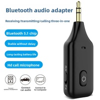 Émetteur Sans Fil Bluetooth 3-en-1 pour Voiture, Récepteur Adaptateur Mains Libres Auxiliaire 3,5 mm Compatible TV et Ordinateur