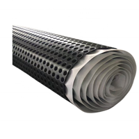 Géocomposite Feuille de drainage en plastique alvéolée de couleur noire Géocomposite (Géotextile + HDPE Feuille de drainage + Géotextile)
