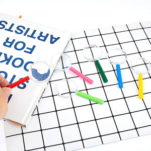 Niños <span class=keywords><strong>de</strong></span> mano colorido ciencia observación 3X Mini juguete lupa sin marco - Product Image 4