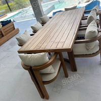 Mobilier d'extérieur moderne Chaises de table à manger de luxe amovibles et personnalisables Table à thé Table à manger en teck