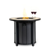 Table de foyer au gaz propane en métal durable pour foyer intérieur/extérieur pour patio et fêtes de jardin