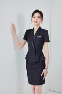 Traje <span class=keywords><strong>de</strong></span> Verano <span class=keywords><strong>de</strong></span> Manga Corta para Mujer, Uniforme Profesional para <span class=keywords><strong>Recepcionista</strong></span> <span class=keywords><strong>de</strong></span> Hotel, Gerente <span class=keywords><strong>de</strong></span> Oficina, Ropa <span class=keywords><strong>de</strong></span> Trabajo - Product Image 3