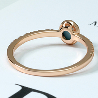Bague ovale Mlluki rétro en turquoise bleue synthétique, ornée d'une pierre géométrique décorative en forme de lettre pour l'index