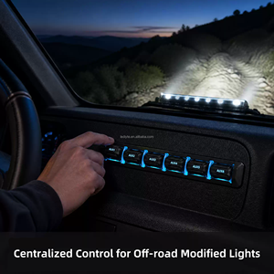 Panel de Interruptores LEDIYTE de 6 Canales, DC12V24V, Control Remoto Inalámbrico, Retroiluminación Azul Hielo, para Luces Auxiliares Todoterreno - Product Image 4