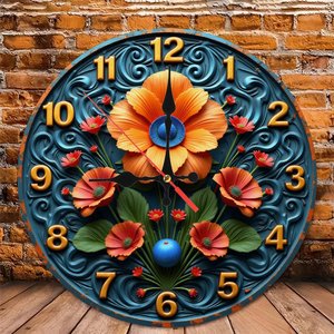 Round Wooden Wall <b>Clock</b> 25x25cm Casual Modern Quiet Non Ticking Home Office Corridor Hanging <b>Clock</b> - Product Image 5