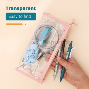 Custom Logo PVC Zipper Transparent <b>Pouch</b> Students Back School Supplies Pencil Bag Case <b>Make</b>-<b>Up</b> Organizer Bag Cosmetic Bags Cases - Product Image 4