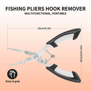 Pince de pêche professionnelle 16cm pour coupe de ligne et ouverture d'anneau fendu outil de pêche multifonction en acier inoxydable - Product Image 2