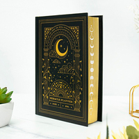 Journaux Promotionnels Personnalisés en Cuir Pu Motif Doré en Gros Cadeau Carnet A5 Avec Côté Doré