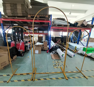 Altın Metal Set <span class=keywords><strong>3</strong></span> Arch zemin standı düğün etkinlikleri için balonlar çiçek kemer sahne arka plan fotoğraf kabini dekorasyon - Product Image 2