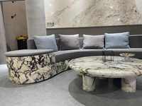 Table basse gigogne moderne en marbre nordique SH STONE Calacatta Violet, taille personnalisée, mobilier de salon