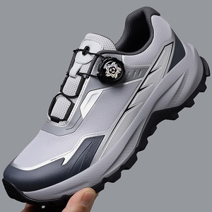 รองเท้าวิ่งผู้ชายสีเทาสีดำแบบมีหัวเข็มขัด พื้นรองเท้านุ่ม สปอร์ต ลำลอง ทนทานต่อการสึกหรอ 2551 - Product Image 1