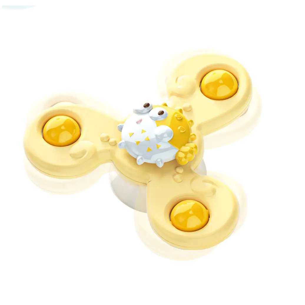 2022 Suction Baby Fidget Spinner 3 Pcs Fidget Plastic Kids Spinning Top Suction Cup Spinner Toys For Baby Toddler