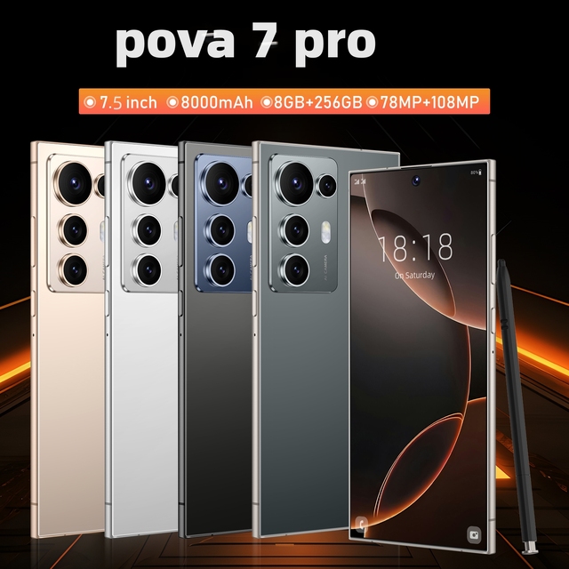 Buy Mobile 7.5 HD+ 7 Pro 8+256GB Jisima Pova Slim Pova7Pro Phones Folding Phone 5g Smartphone