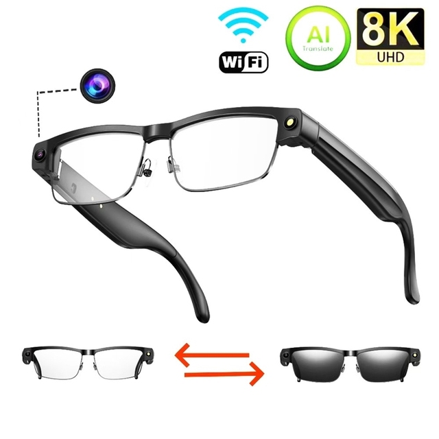 L802 Smart AI Glasses Half Frame 8.0 Million Pixel Dual Microphone Noise Reduction Object Recognition HD AI Assistance