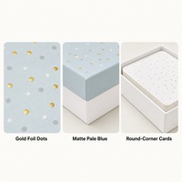 Boîte cadeau rigide et robuste bleu poussière avec couvercle à confettis pour cartes de citations, impression personnalisée, qualité supérieure, vente en gros, directement de l'usine