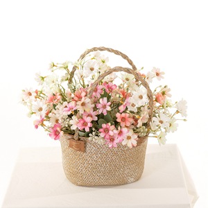Bouquet de fleurs artificielles CallaFloral, pétales en polyester, panier en tissu tissé, décoration de mariage, style INS - Product Image 5